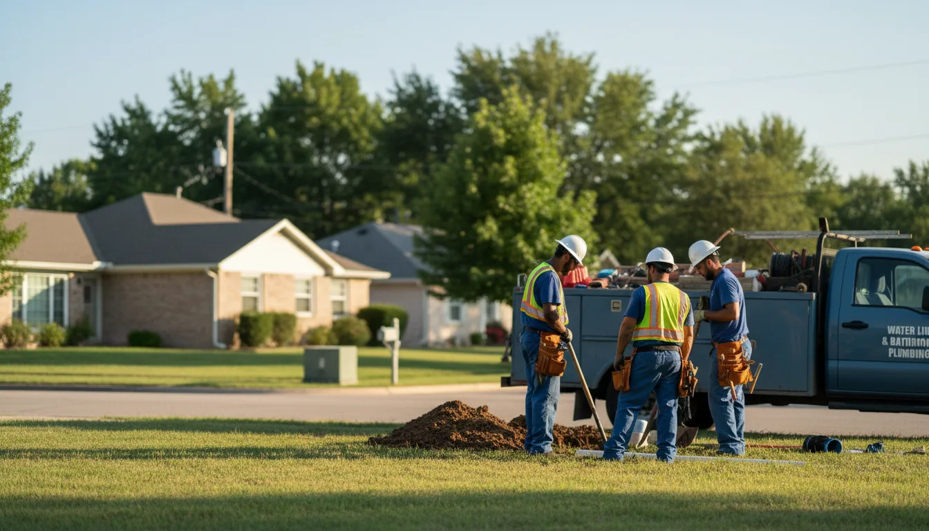 Residential water line and bathroom plumbing service in Greenfield, OH